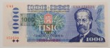CEHIA █ bancnota █ 1000 Korun █ 1993 █ P-3b █ CU TIMBRE █ UNC █ necirculata