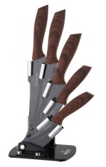 Set de 5 cutite din inox cu suport acrilic si manere soft-touch, Bohmann foto