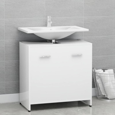 Gossi dulap de baie, alb, 60x33x61 cm, lemn prelucrat foto