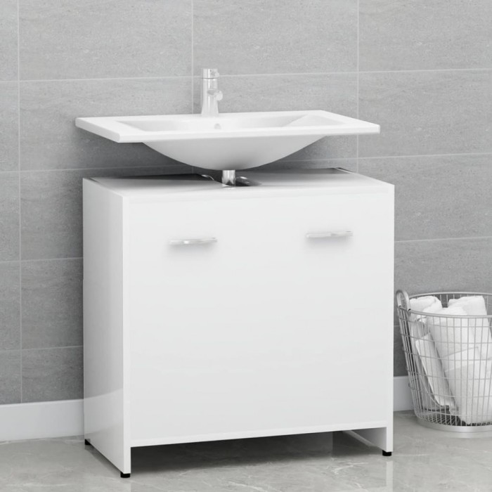 Gossi dulap de baie, alb, 60x33x61 cm, lemn prelucrat
