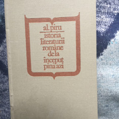 w1 Istoria literaturii romane de la inceput pana azi - Al. Piru (cartonata )