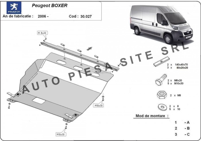 Scut metalic motor Peugeot Boxer fabricat incepand cu 2006 APS-30,027