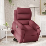 Fotoliu rabatabil cu ridicare, roșu vin, material textil