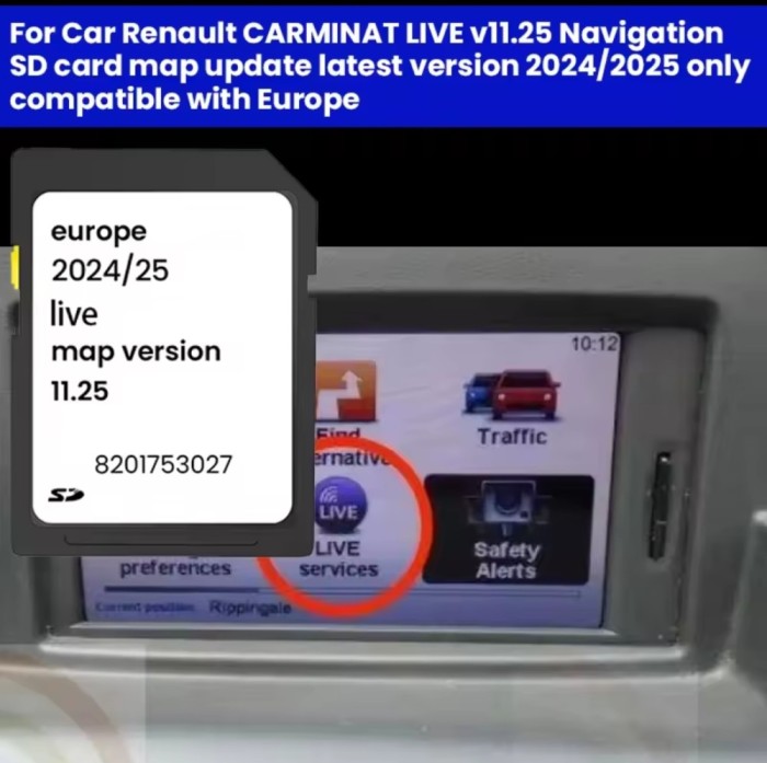 RENAULT SD Card Renault Megane Laguna Clio Scenic Carminat Renault TOMTOM LIVE Gps Romania-Europa 2025