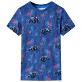 Tricou de copii, albastru &icirc;nchis melanj 104, vidaXL