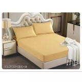 Cumpara ieftin Husa de Pat Tercot cu Elastic + 2 Fete de Perna pentru Pat Dublu Galben Deschis - EAT206