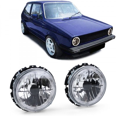 Far faruri VW Golf 1 MK1 Beetle Kafer Angel Eyes cu cruce clare NOU foto