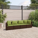 Gossi set canapele de gradina, 4 piese, cu perne, maro poliratan maro