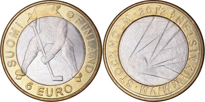 Finlanda moneda comemorativa 5 euro 2012 - C.M. Hochei - UNC foto