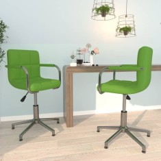 Scaune de bucătărie pivotante, 2 buc. verde, piele artificială foto