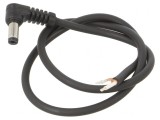 Cablu DC 5,5/2,1 Negru 0,5m, WEST POL