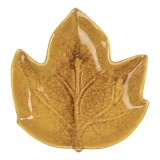 Platou ceramica galbena Frunza 14x13x2 cm
