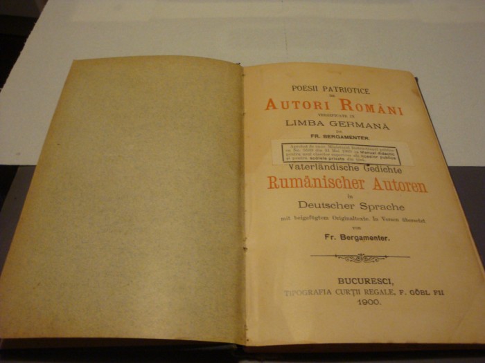 Poesii patriotice de autori romani versificate in limba germana- bilingva - 1900