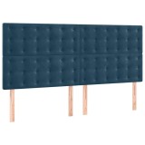 Cumpara ieftin Tablie de pat albastru inchis 200x5x118/128 cm catifea