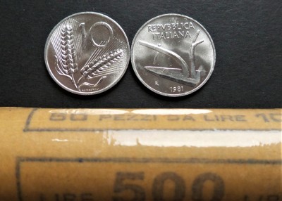 Moneda 10 LIRE - ITALIA, anul 1981 * cod 5401 = UNC din FASIC BANCAR foto