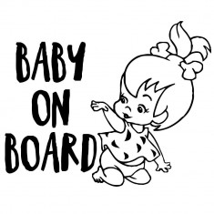 Sticker Decorativ Auto Baby On Board 20 x 16 cm Model 9 Negru