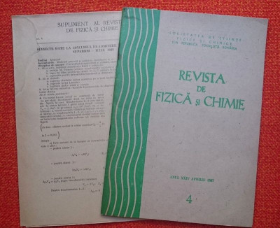 Revista de fizica si chimie cu supliment - nr. 4 din 1987 foto