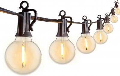Ghirlanda Luminoasa 8m cu 25 Becuri LED 1W, G40, E12, IP65, Interconectabila, Bec rezerva inclus foto