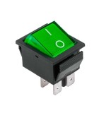 Interupator basculant 4 pini 1 circuit 16A 250V OFF-ON verde, Oem