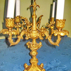 6269- Lampadar electric 4 brate Franta 1900 stil Rococo bronz aurit.