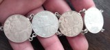 (83) BRATARA DIN ARGINT FACUTA DIN MONEDE AUSTRIA 10 SCHILLING, HAND MADE, VINTAGE, 56.79 GRAME