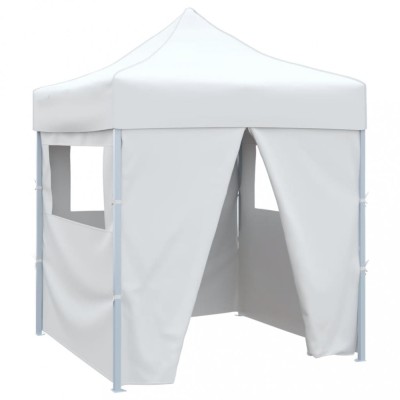 Cort de petrecere pliabil cu 4 pereți, alb, 2 x 2 m, oțel foto