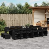 Cumpara ieftin Gossi set mobilier de gradina cu perne, 17 piese, negru, poliratan