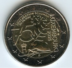 LUXEMBURG moneda 2 euro comemorativa 2025(2)_Declarația Schuman, UNC