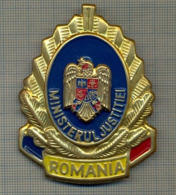 Y 1518 INSIGNA-MILITARA-EMBLEMA COIFURA-MINISTERUL JUSTITIEI-PENTRU COLECTIONARI foto
