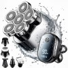 Aparat de Ras Electric Multifunctional Linomag&reg;, Profesional, 6D 6 &icirc;n 1 cu Capete Rotative Flexibile, Rezistent la Apa, USB Reincarcabil, Cap, Barba,