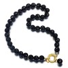 Colier Agat Negru Fatetat, Argint 925 Placat Aur, 48cm, Harmony - Bijuterie Femei, Handmade Italia