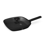 Cumpara ieftin Tigaie grill cu capac 28 cm antiaderenta cu titan Monaco Collection Berlinger Haus BH 7093