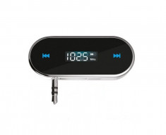 Modulator FM pentru smartphone, ecran LED, Jack 3.5mm, handsfree foto