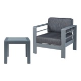 Set mobilier gradina Avise cu fotoliu si masa, aluminiu, antracit