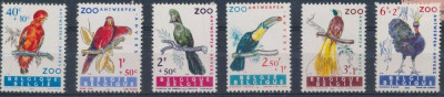 BELGIA 1962 - PASARI , ZOO ANTWERPEN , SERIE COMPLETA , NESTAMPILATA foto