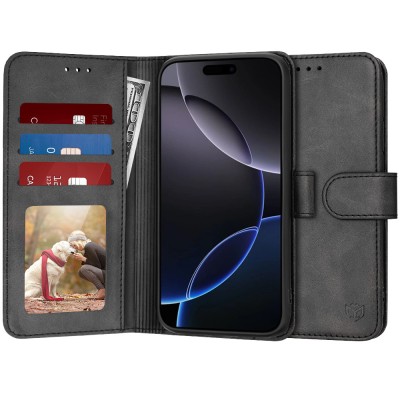 Husa 360 iPhone 16 Pro Max Techsuit Diary Book, negru foto