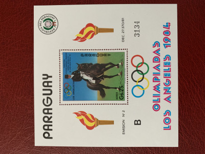 paraguay - Timbre sport, jocurile olimpice 1984, nestampilate MNH foto