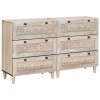 Bufet 2 pcs Alb 60 x 33 x 75 cm Lemn masiv de mango