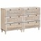 Bufet 2 pcs Alb 60 x 33 x 75 cm Lemn masiv de mango
