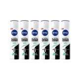 Set 6 X Nivea Antiperspirant Woman Deo 150ml Black &amp; White Invisible Fresh, 0% Alcohol, Non-Irritating, 48h Protection