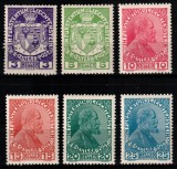 Liechtenstein 1917 1918 1919, Mi #4-9**, Principele Johann al II-lea, stema, MNH, cota 55,- &euro;!