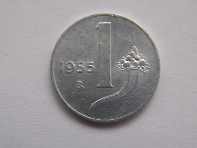 1 LIRA 1955 ITALIA foto