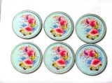 Set suporturi pahare cu flori rosii si albastre, set suporturi pahare 40001