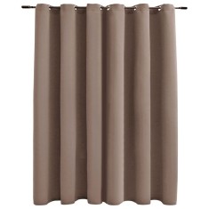 Draperie opaca cu inele metalice, gri taupe, 290 x 245 cm foto