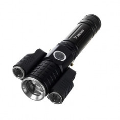 Lanterna aluminiu, LED T6 + CREE, 300 lm, zoom, USB, Trizand