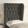 VidaXL Tăblie de pat cu aripioare gri &icirc;nchis 83x23x118/128 cm catifea 3118323