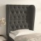 vidaXL Tăblie de pat cu aripioare gri &icirc;nchis 83x23x118/128 cm catifea 3118323