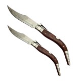 Set briceag de vanatoare 38 cm si briceag 50 cm, lamă oțel inoxidabil, cricket, maro