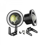 Set 2 proiectoare LED cu lupa si Angel Eyes 89mm, Universal