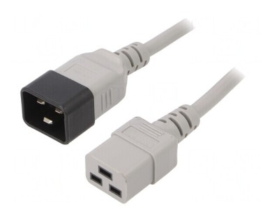 Cablu de alimentare IEC C19-C20 5m Gri 16A 250V foto